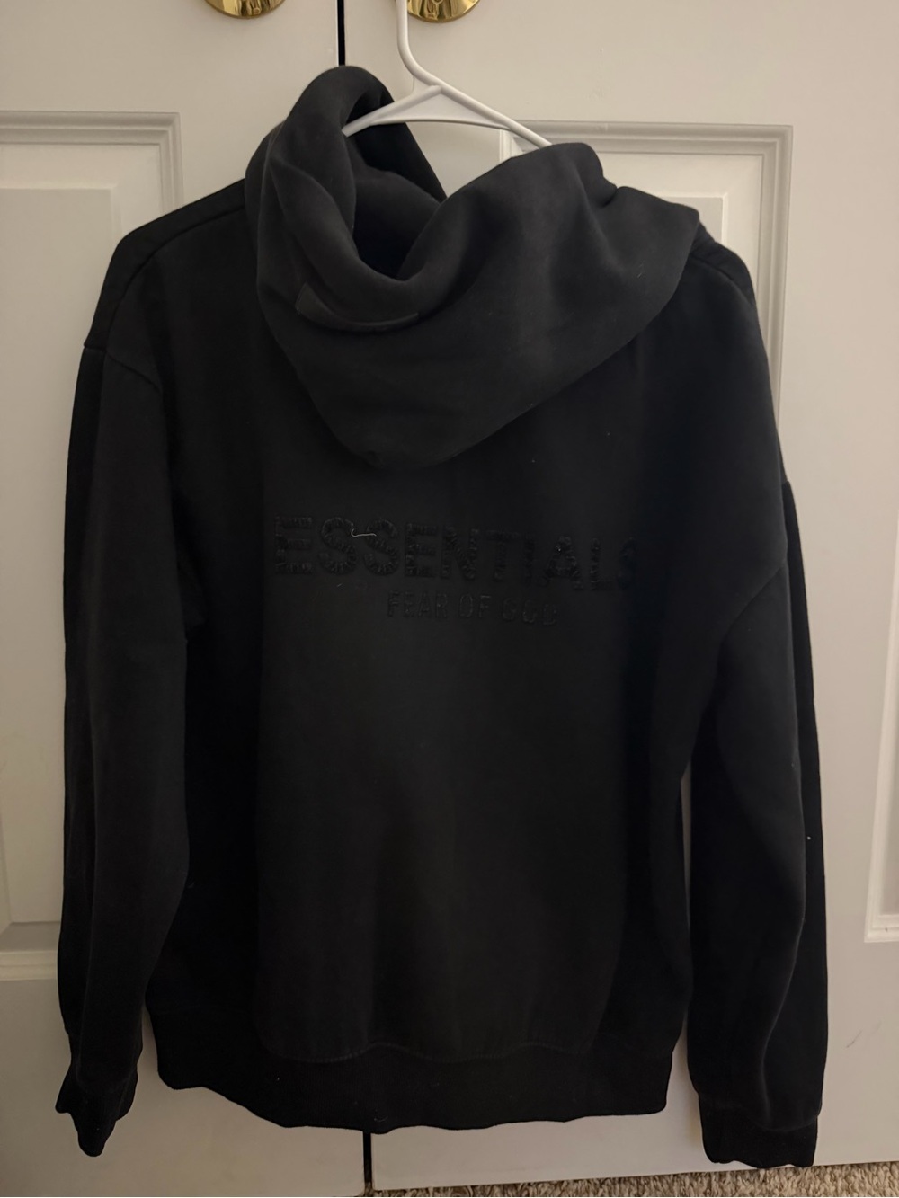 Essentials Black Hoodie Sweatshirt View 3
